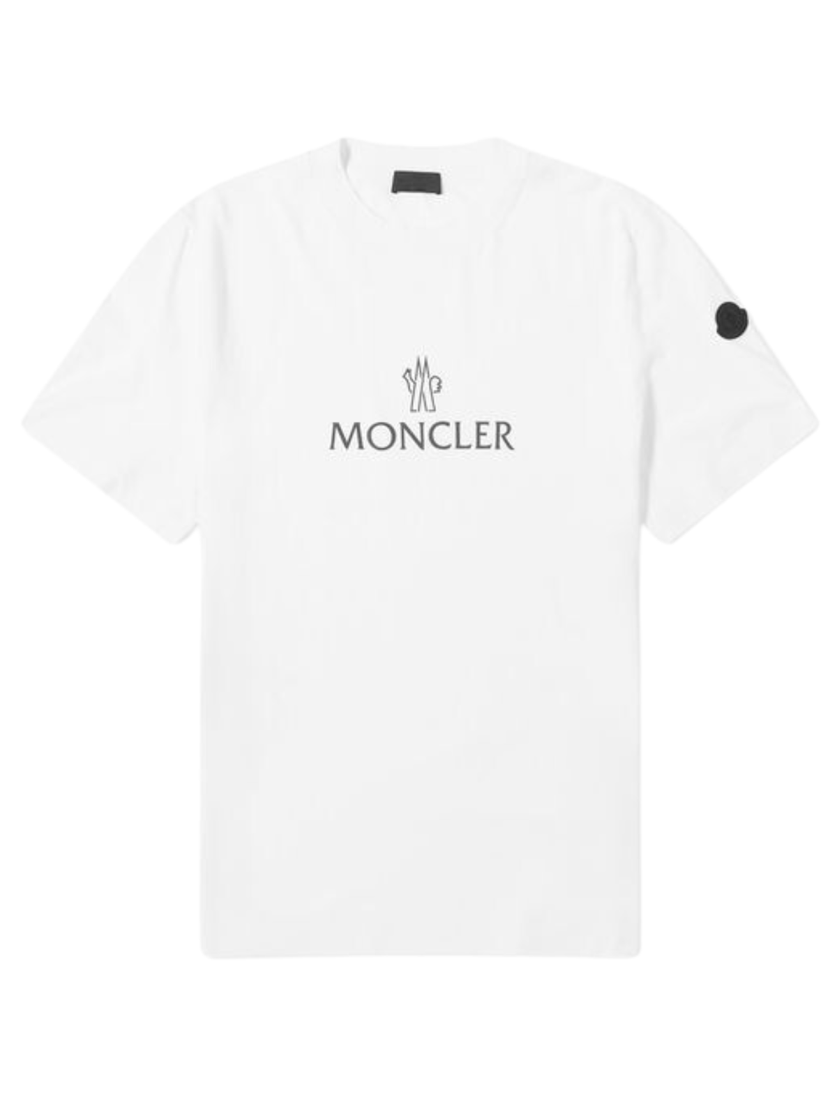 Moncler white logo t shirt shop