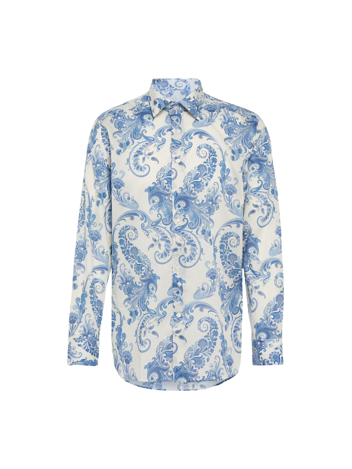 Etro Shirt Allover Paisley Print Blue-White-AL Capone Premium