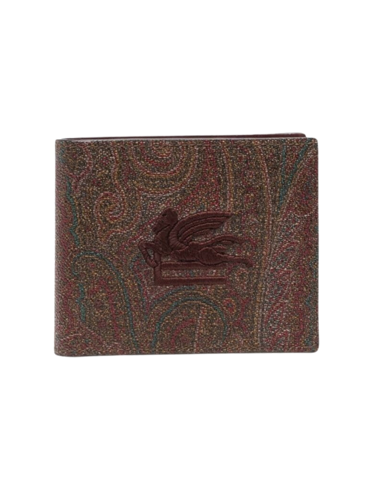Etro Wallet Arnica And Leather Paisley Embroidered Logo Brown-AL Capone Premium