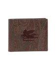Etro Wallet Arnica And Leather Paisley Embroidered Logo Brown-AL Capone Premium