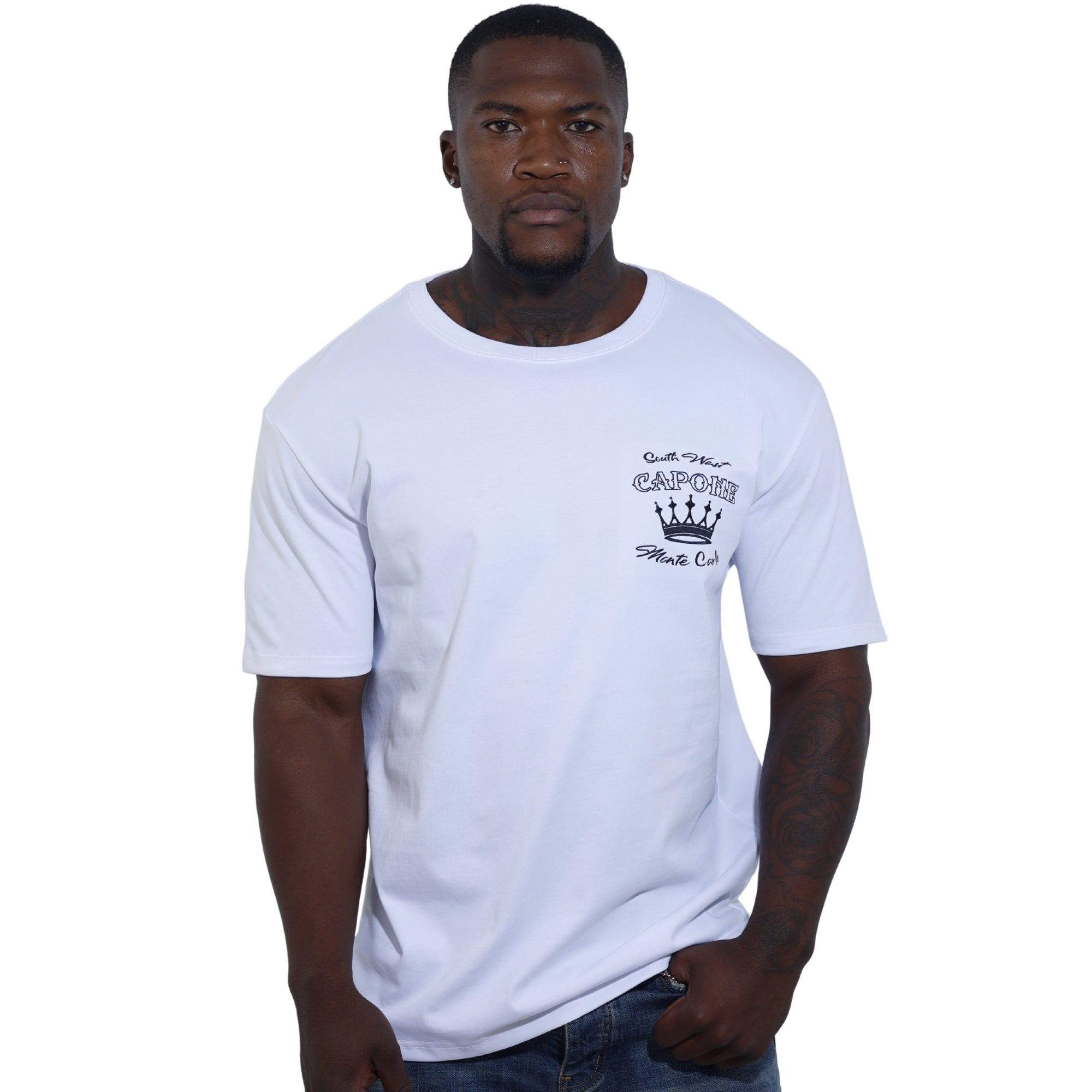 Capone T-Shirt Monaco Patchwork White-AL Capone Premium