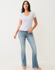 True Religion Hs Ombre Crystals V Neck Tee Zen Blue