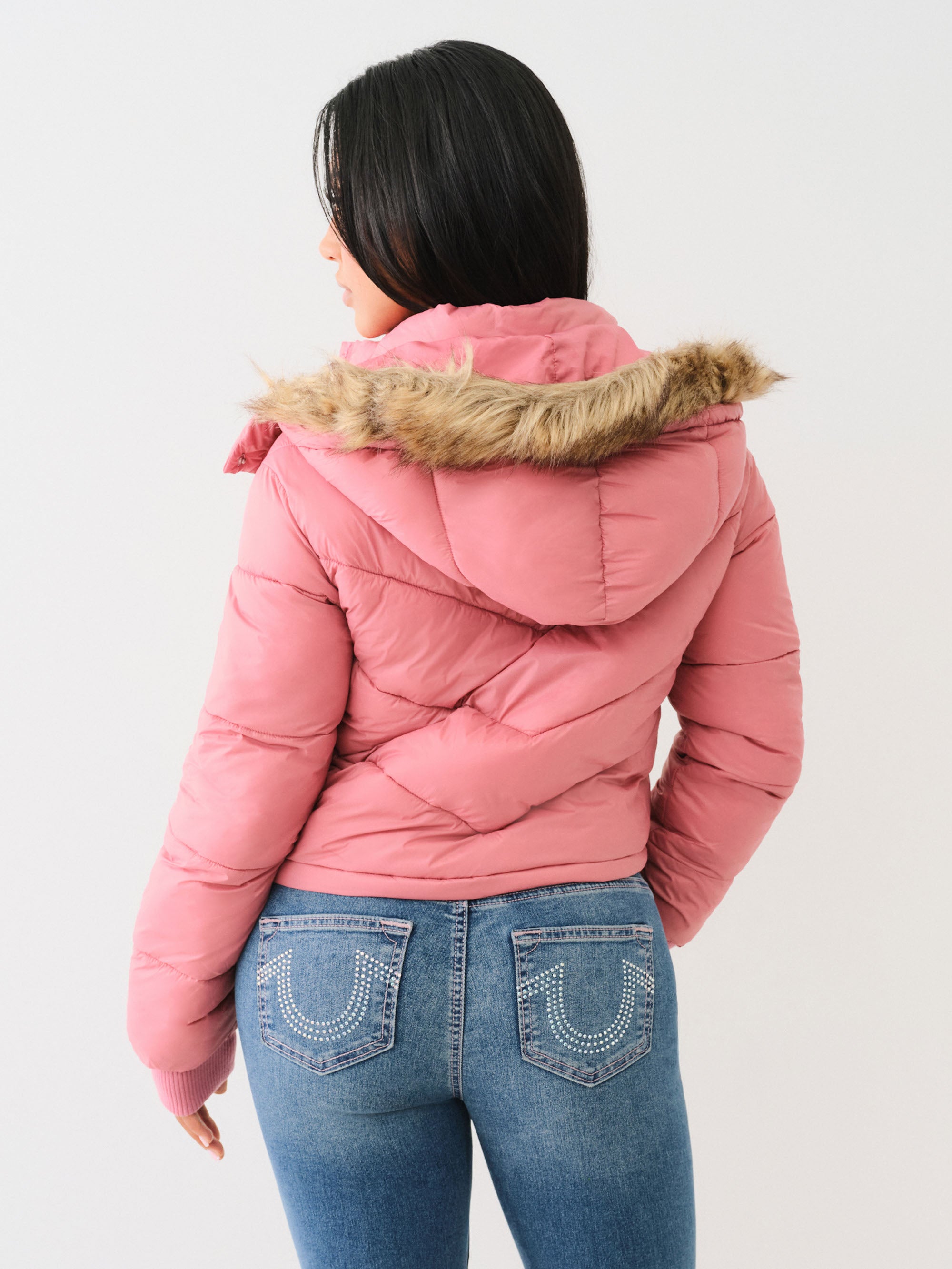 True Religion Fur Trim Puffer Jacket Mauvewood – AL Capone Premium