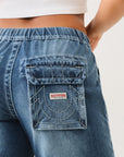 True Religion Bobbi Baggy Jogger Big T Flap Glowing Moon