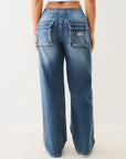 True Religion Bobbi Baggy Jogger Big T Flap Glowing Moon