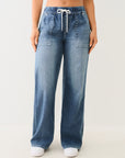 True Religion Bobbi Baggy Jogger Big T Flap Glowing Moon