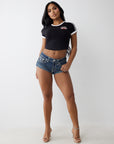 True Religion Sporty Tr Logo Bby Tee Jet Black