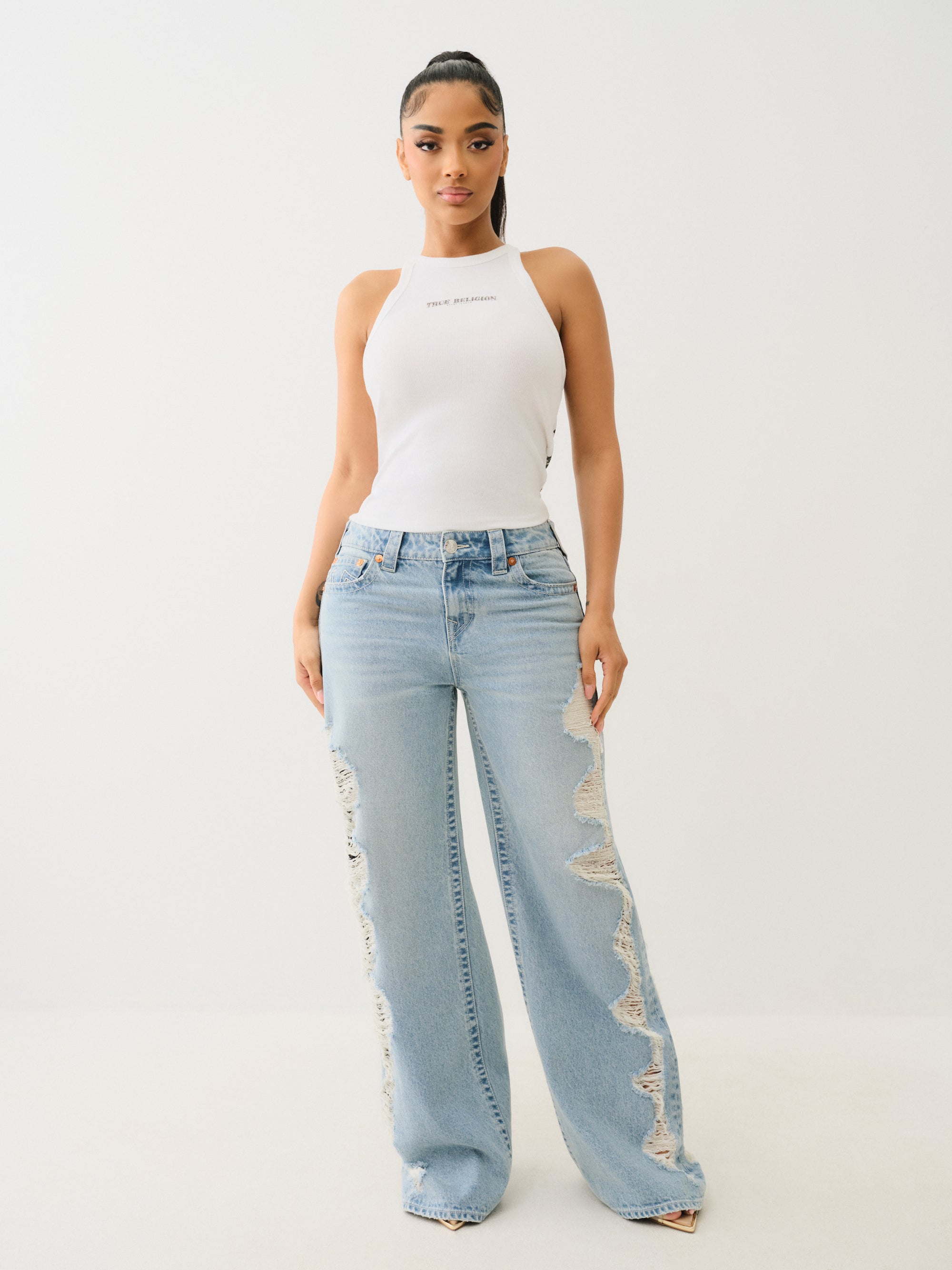 True Religion Og Srs Halter Tank Optic White-AL Capone Premium