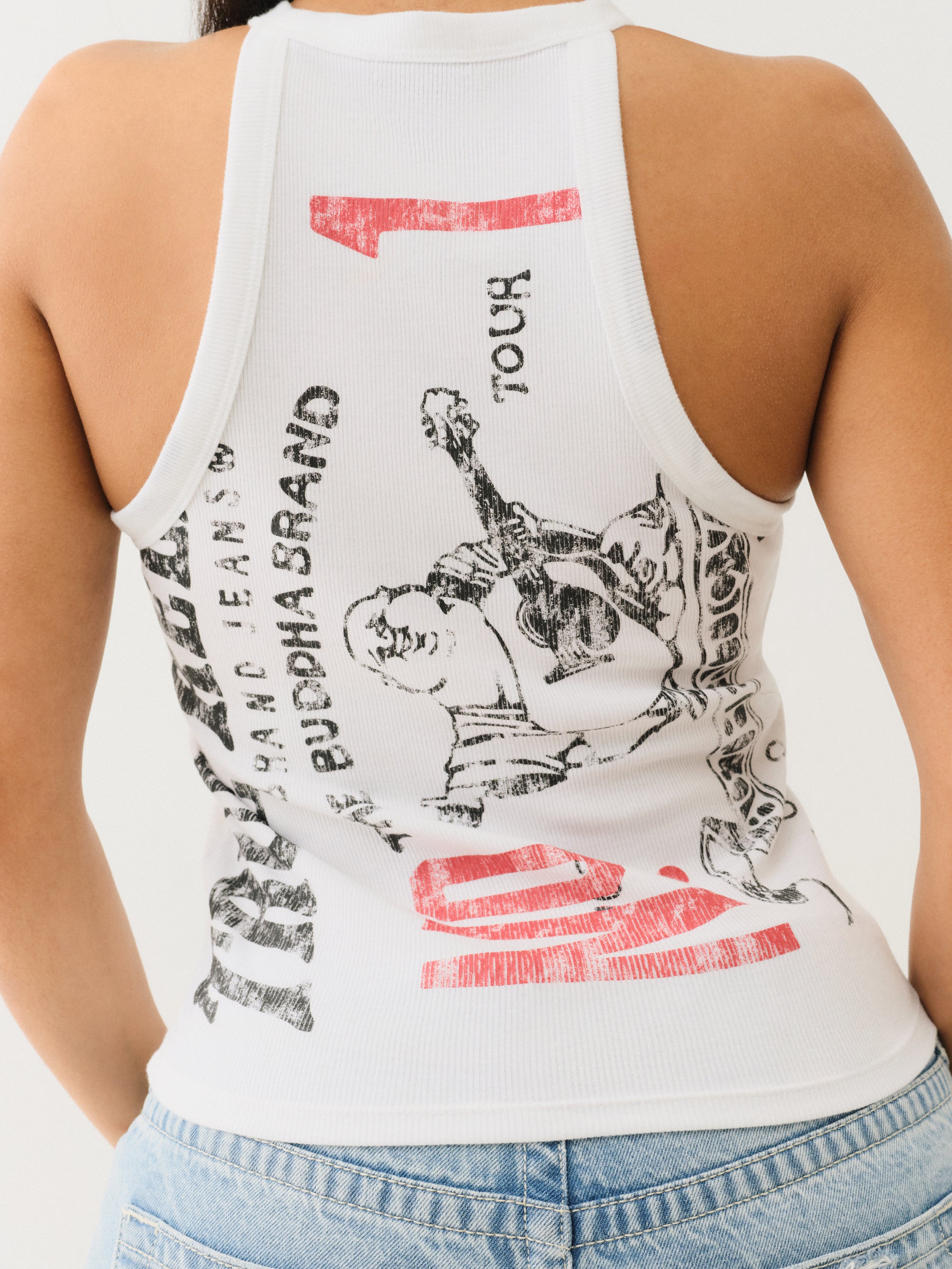 True Religion Og Srs Halter Tank Optic White-AL Capone Premium