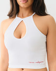True Religion Crystl Seamless Keyhole Halter Optic White