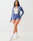True Religion Arch Logo Truly Snatched Short Grey Blue