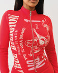 True Religion Og Srs Tight Zip Through Flame Scarlet