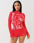 True Religion Og Srs Tight Zip Through Flame Scarlet