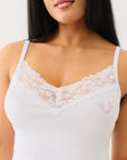 True Religion Hs Crystl Embroidery Lace Tank Optic White