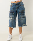 True Religion Bobbi Baggy Cargo Capris Easy Hazel W Destroy