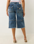 True Religion Bobbi Baggy Cargo Capris Easy Hazel W Destroy