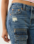 True Religion Bobbi Baggy Cargo Capris Easy Hazel W Destroy