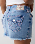 True Religion Sadie Mini Skirt Flap Sup T Aqua Marine