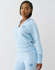 True Religion Tr Terry V Notch Hoodie Cerulean Blue