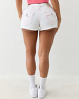 True Religion Button Up Mr Shorts Flap Brilliant White