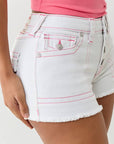 True Religion Button Up Mr Shorts Flap Brilliant White