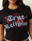 True Religion Tr Buddha Ss Baby Tee Jet Black