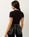 True Religion Tr Buddha Ss Baby Tee Jet Black