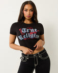 True Religion Tr Buddha Ss Baby Tee Jet Black