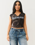 True Religion Crystal Buddha Notch Tee Jet Black