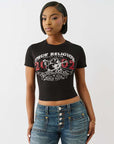 True Religion Og Crystal Buddha Bby Crew Tee Jet Black