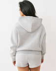 True Religion Patched Boyfriend Hoodie Heather Grey