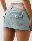 True Religion Sadie Mini Skirt Flap Misty Ocean
