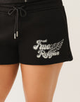True Religion Crystal Wing Lounge Short Jet Black