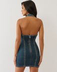 True Religion Denim Dress Halter Super T Twilight Spark