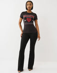 True Religion Crystal Srs Logo Crew Tee Jet Black