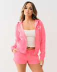 True Religion I Love Tr Classic Zip Hoodie Sunkist Coral