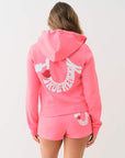 True Religion I Love Tr Classic Zip Hoodie Sunkist Coral