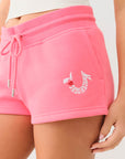 True Religion I Love Tr Mr Fleece Shorts Sunkist Coral