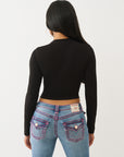 True Religion Crystal Cupid Ls Baby Tee Black