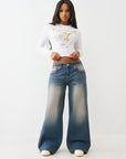 True Religion Crystal Cupid Ls Baby Tee Optic White