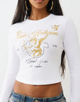 True Religion Crystal Cupid Ls Baby Tee Optic White