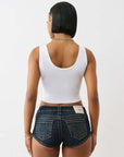 True Religion Crystal Rib Crop Tank Optic White