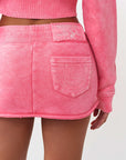 TRUE RELIGION SKIRT MINI VINTAGE WASHED CAMELLIA ROSE