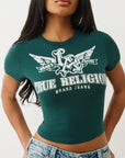 True Religion Wing Crystal Baby Tee Botanical Garden