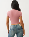 True Religion Wing Crystal Baby Tee Nostalgia Rose