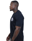 Capone T-Shirt Mexican Embroidered Flower Black-White