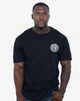 Capone T-Shirt Mexican Embroidered Flower Black-White