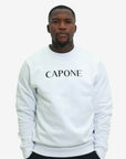 Capone Sweater Back Embroidered Print White