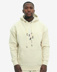 Capone Sweater Hooded Colourful Backprint Beige