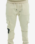 Capone Cargo Sweatpants Double Sided Pockets Beige